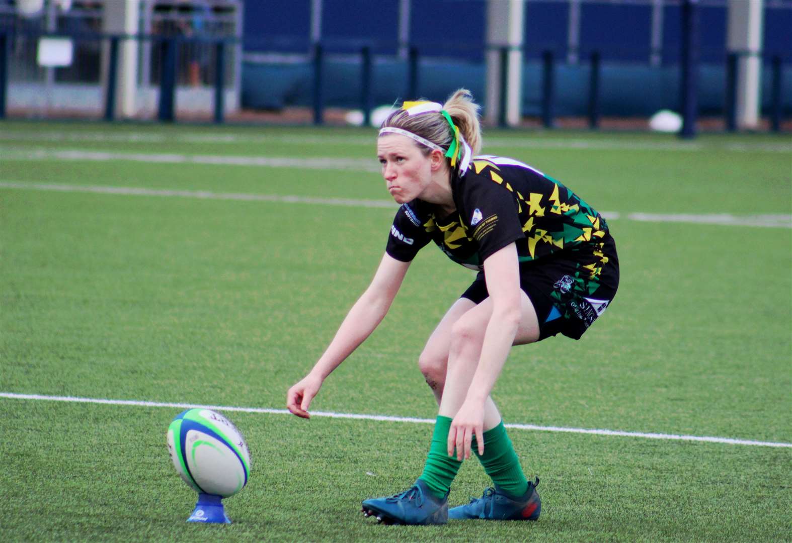 Carly Erridge lines up a conversion for the Krakens. Picture: Anja Johnston