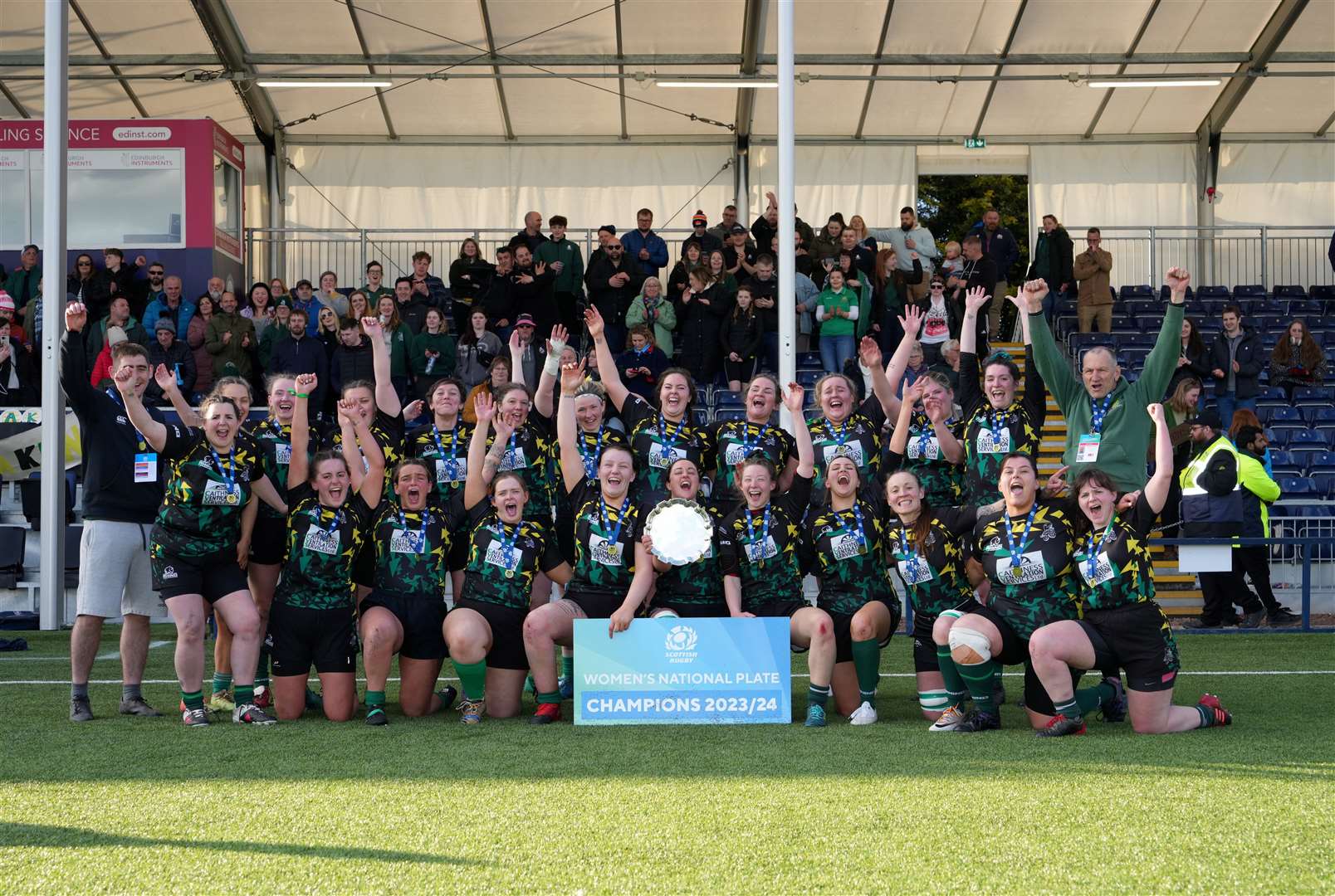 Caithness Krakens with the women's National Plate on Scottish Rugby's Silver Saturday in Edinburgh. Picture: Scottish Rugby / SNS