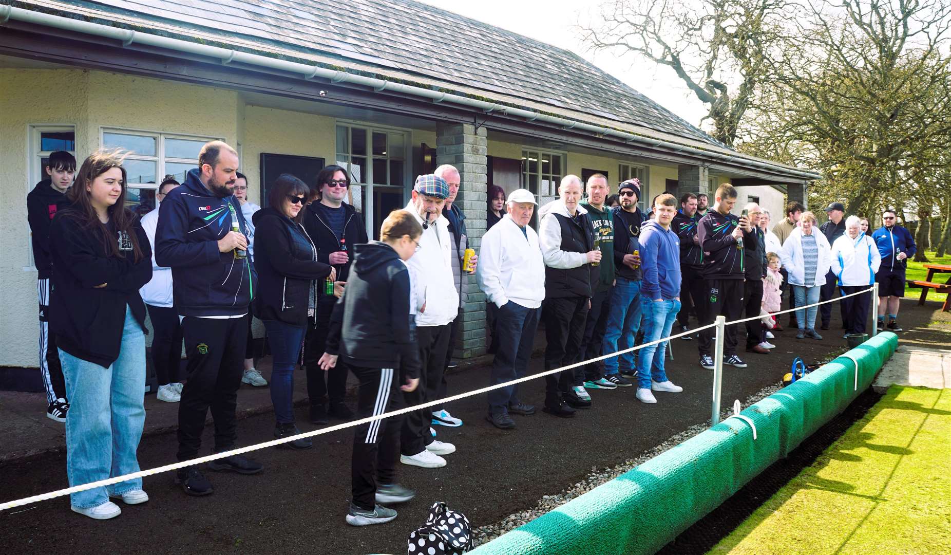 Bowling club members and guests enjoyed some sunshine as the first jack of the season was thrown. Picture: DGS