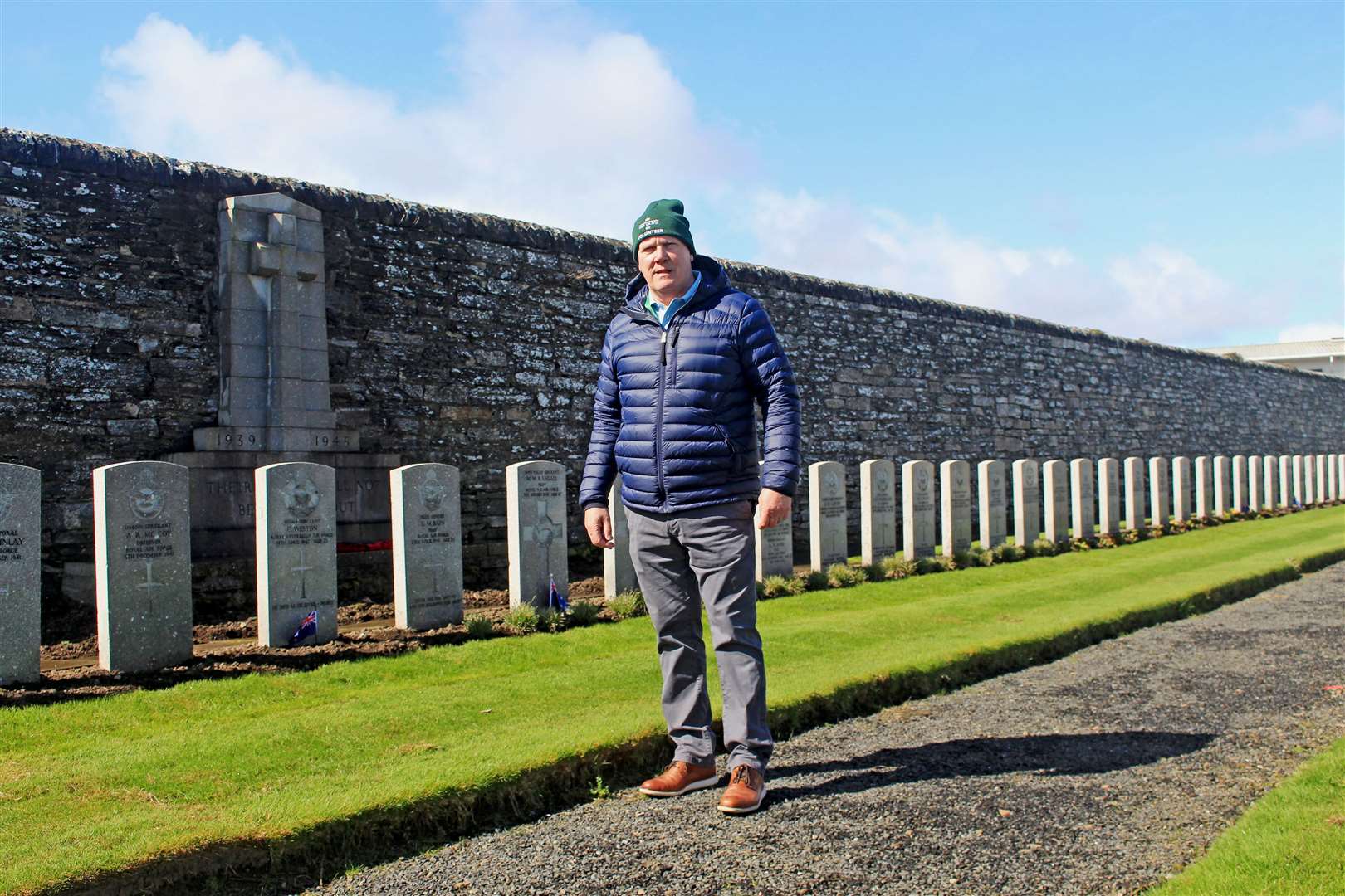 Commonwealth War Graves Commission volunteer William Sutherland in Wick cemetery. Picture: Alan Hendry