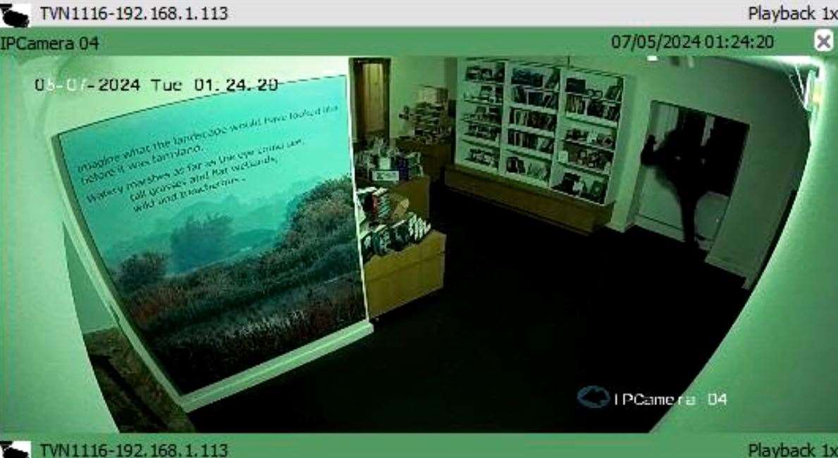 CCTV footage of a robbery at Ely Museum (Cambridgeshire Police/PA)