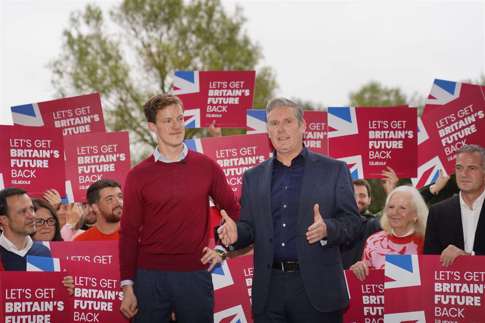 Newly elected Mid Bedfordshire Labour candidate Alistair Strathern with Labour leader Sir Keir Starmer (Joe Giddens/PA)