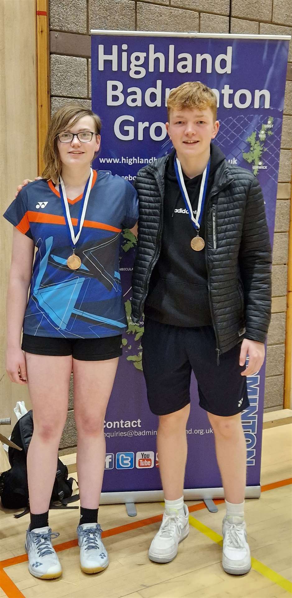 Under-19 consolation winners Chloe Mackenzie and Sam Groundwater.
