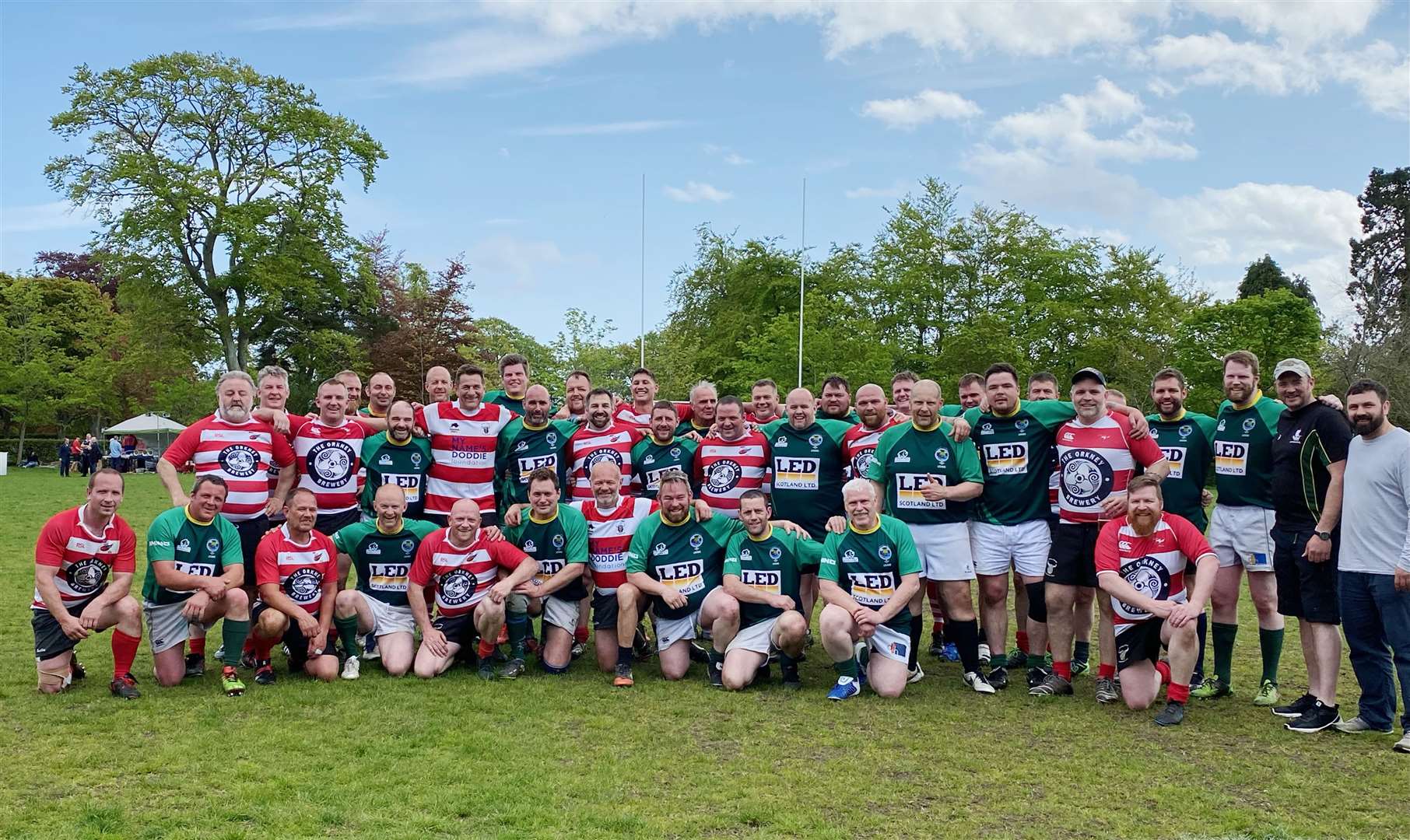 Caithness rugby veterans with their Orkney counterparts at a festival in Aberdeen earlier this year.