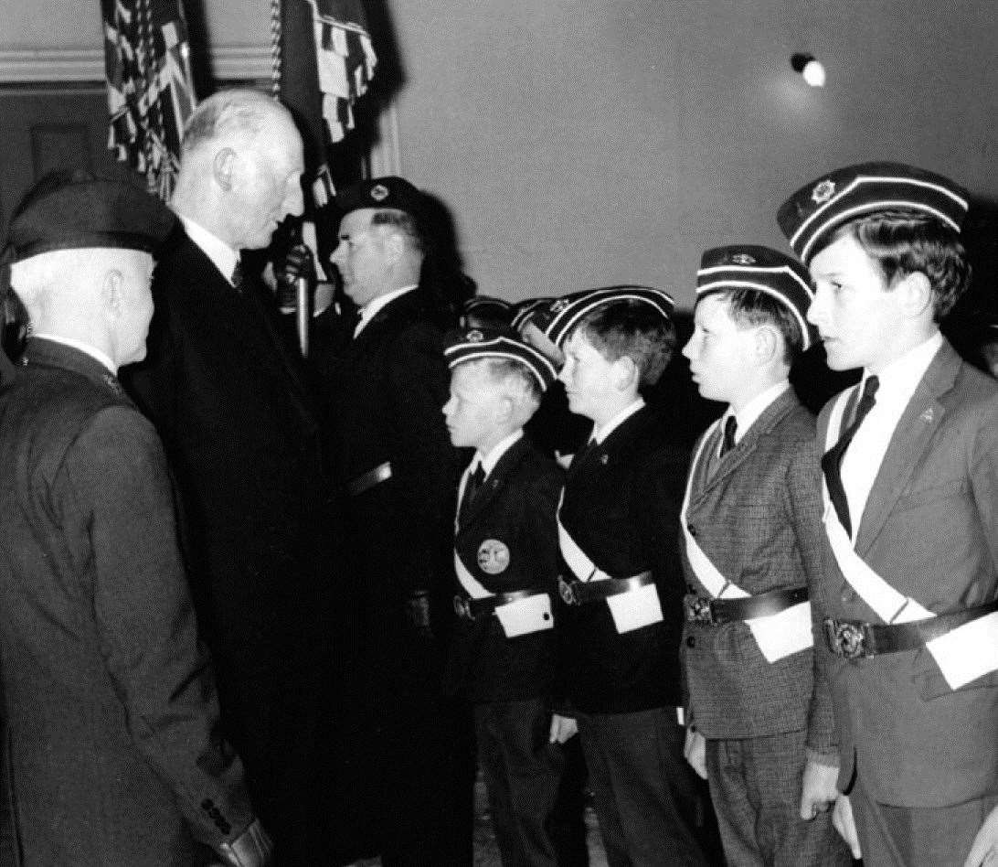 Provost John Sinclair of Thurso inspecting members of the local Boys' Brigade company who were well turned out for the occasion. The year is not known.
