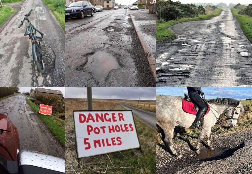 Examples of potholes roads in Caithness, one of the worst affected areas, are indicative of problems elsewhere.