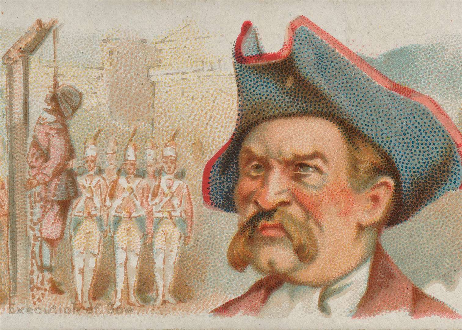 An artist’s impression of the hanging of Pirate Gow.