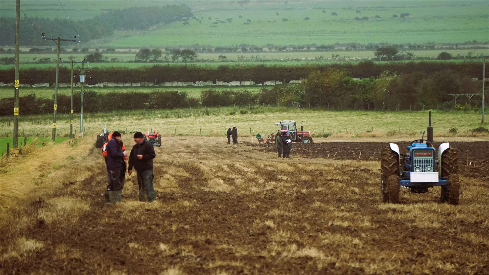 The wintry conditions were hard but the ground was good on the day for the ploughing match at West Greenland last year. Picture: DGS