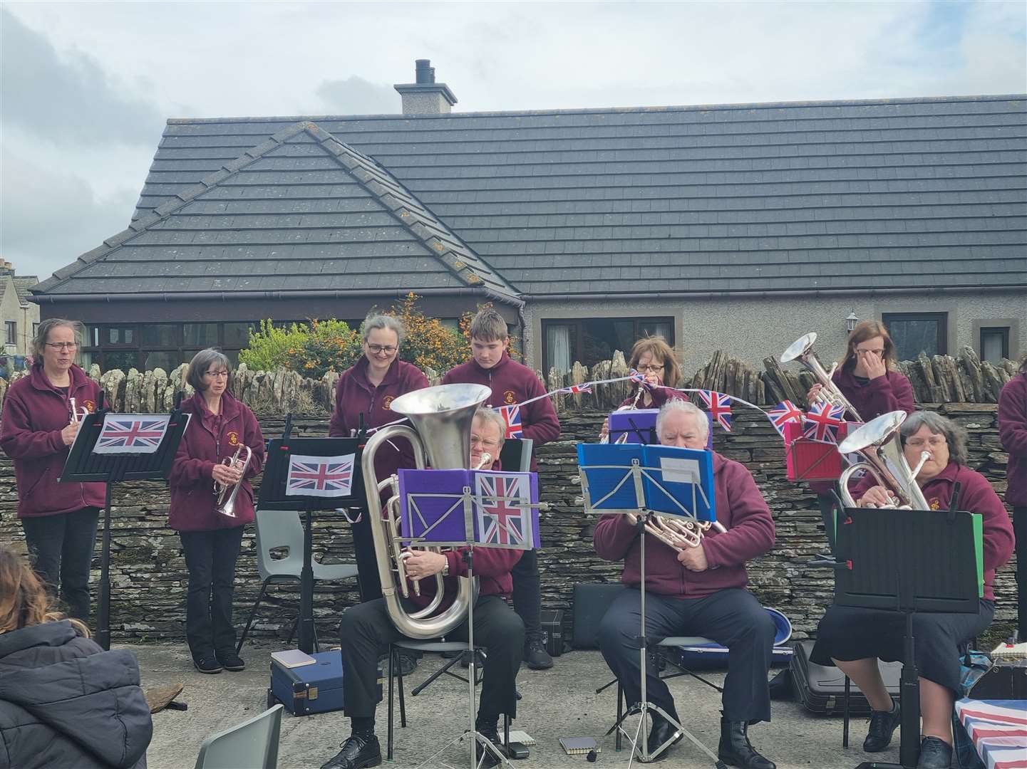 The Pentland Brass Band at the Castletown street party