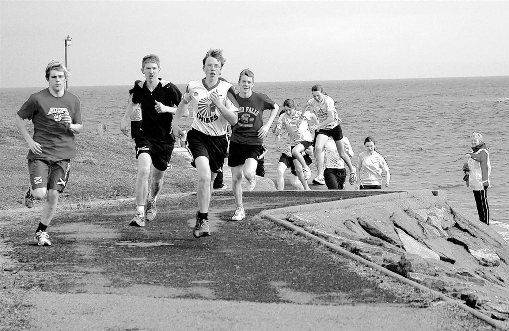 Setting the pace in the Pentland Mile race in Thurso in 2007 are (from left) Craig Spargo, Graeme Taylor, David Mitchell and Alistair Black.