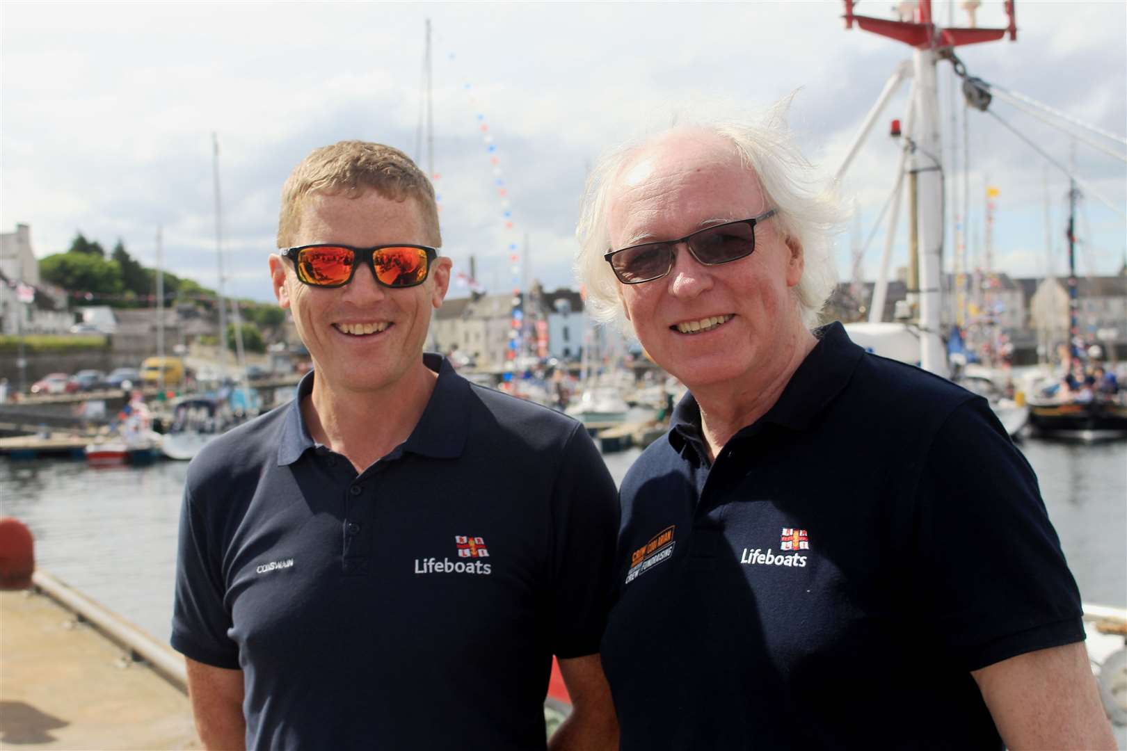Coxswain Allan Lipp (left) and Murray Lamont, chairman of the Wick lifeboat management committee. Picture: Alan Hendry