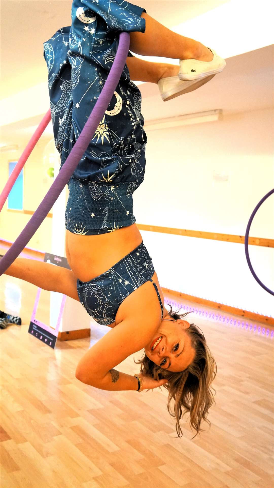 Francesca Wilson is an expert in aerial hoop fitness. Picture: DGS