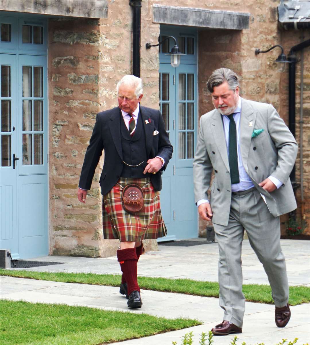 Prince Charles with Michael Fawcett, then chief executive of The Prince's Foundation, at the Granary Lodge at the Castle of Mey in 2019. Picture: DGS