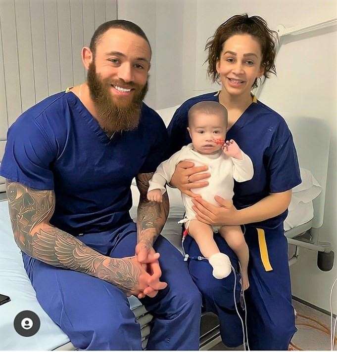 Ashley and his partner Safiyya Vorajee with their daughter Azaylia.