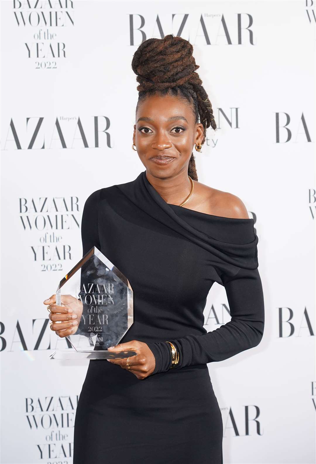 Little Simz with the Musician Award, at the Harper’s Bazaar Women of the Year 2022 (Ian West/PA)