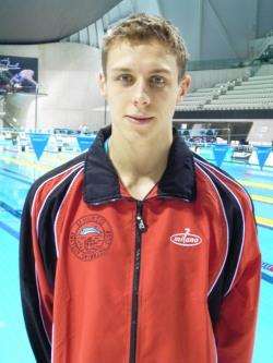 Jason Ridgley at the Olympic aquatic centre in London where he competed in the British Gas National Championships as part of his bid for Paralympic qualification.