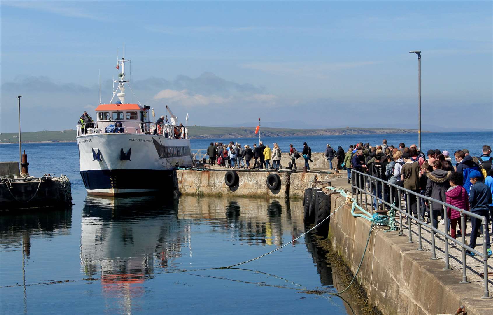 Passengers queuing for a wildlife cruise on the Pentland Venture last year. Picture: Alan Hendry