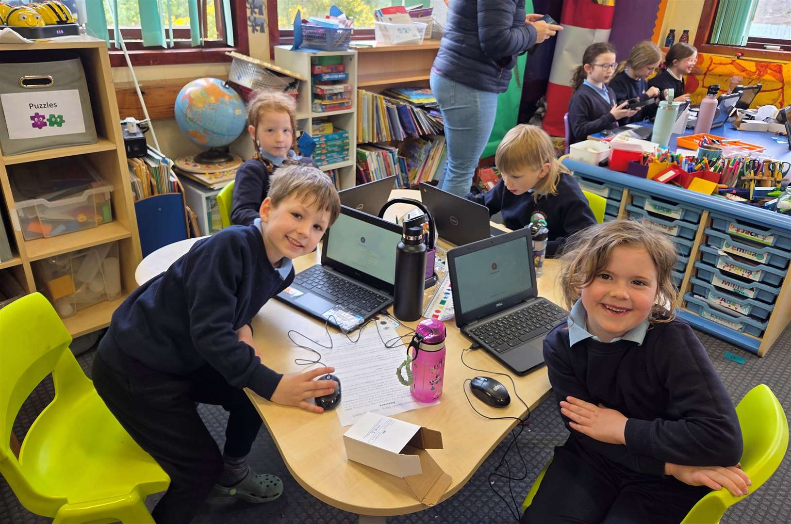 Children at Tongue Primary are over the moon with their gift from Orbex.