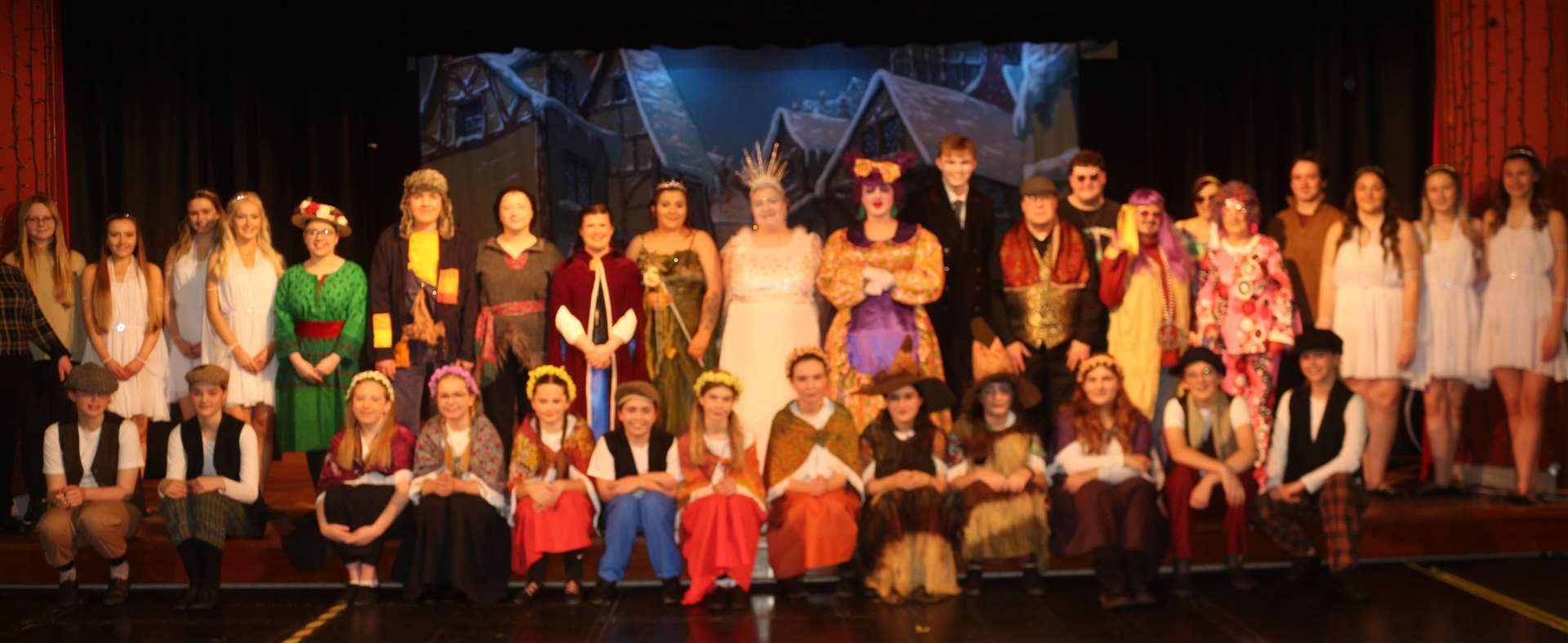 The full cast of The Snow Queen. Picture: Eswyl Fell