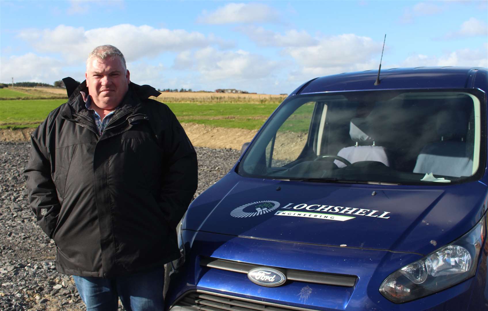 Donald Gow, managing director of Lochshell Engineering, at Charity Farm.