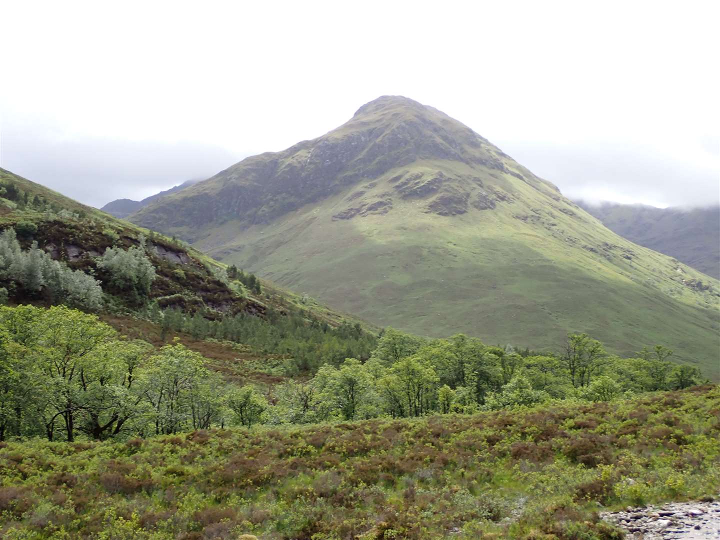Sgurr na Creige which leads to The Saddle, with the Forcan Ridge visible to the left of the picture.