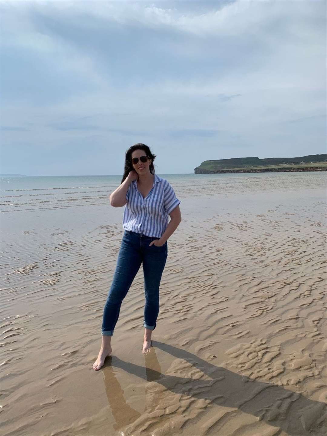 Brittany Brodie enjoys a sunny visit to Dunnet beach.
