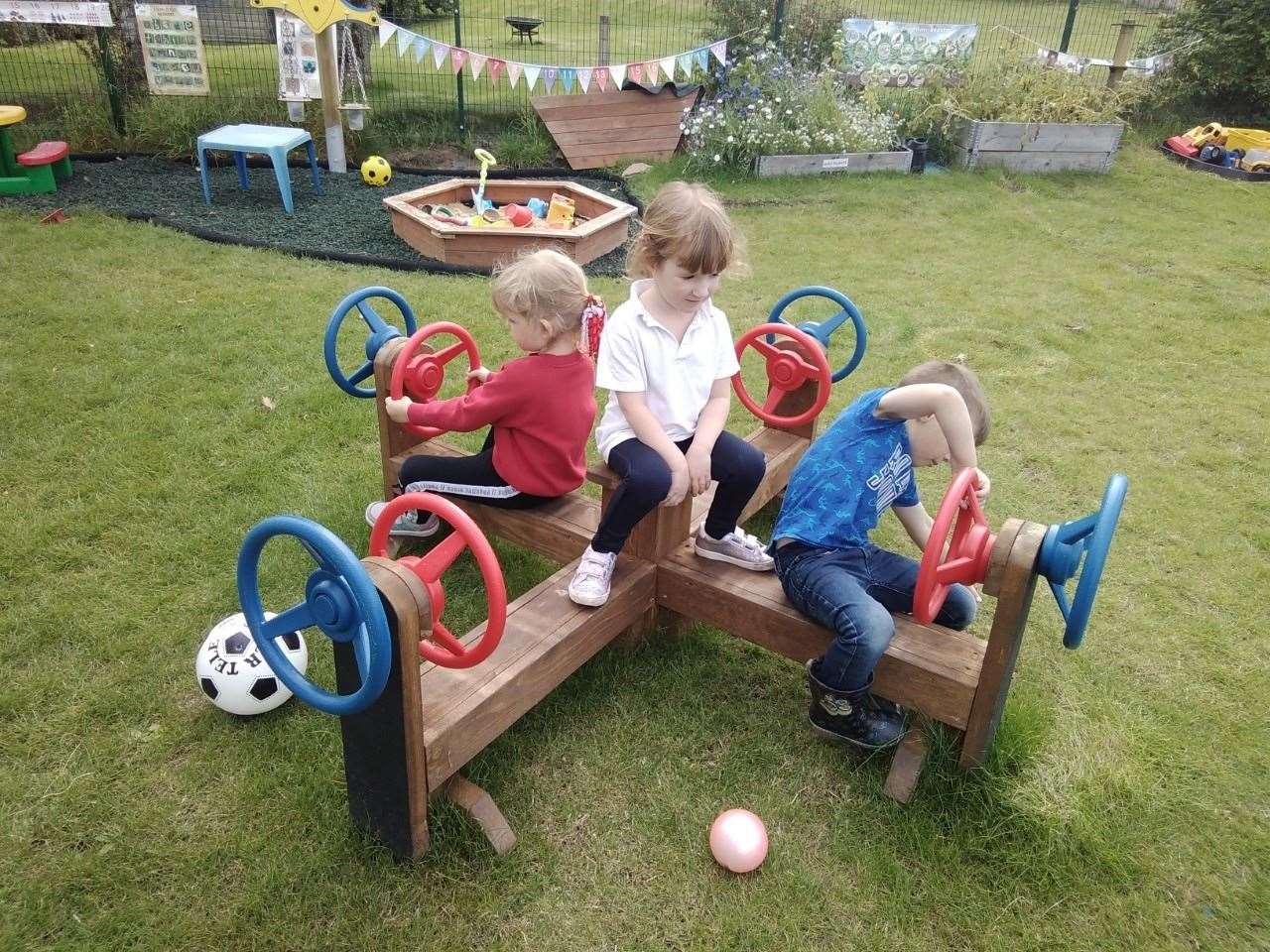 Children enjoy the outdoor setting at Reay ELC.