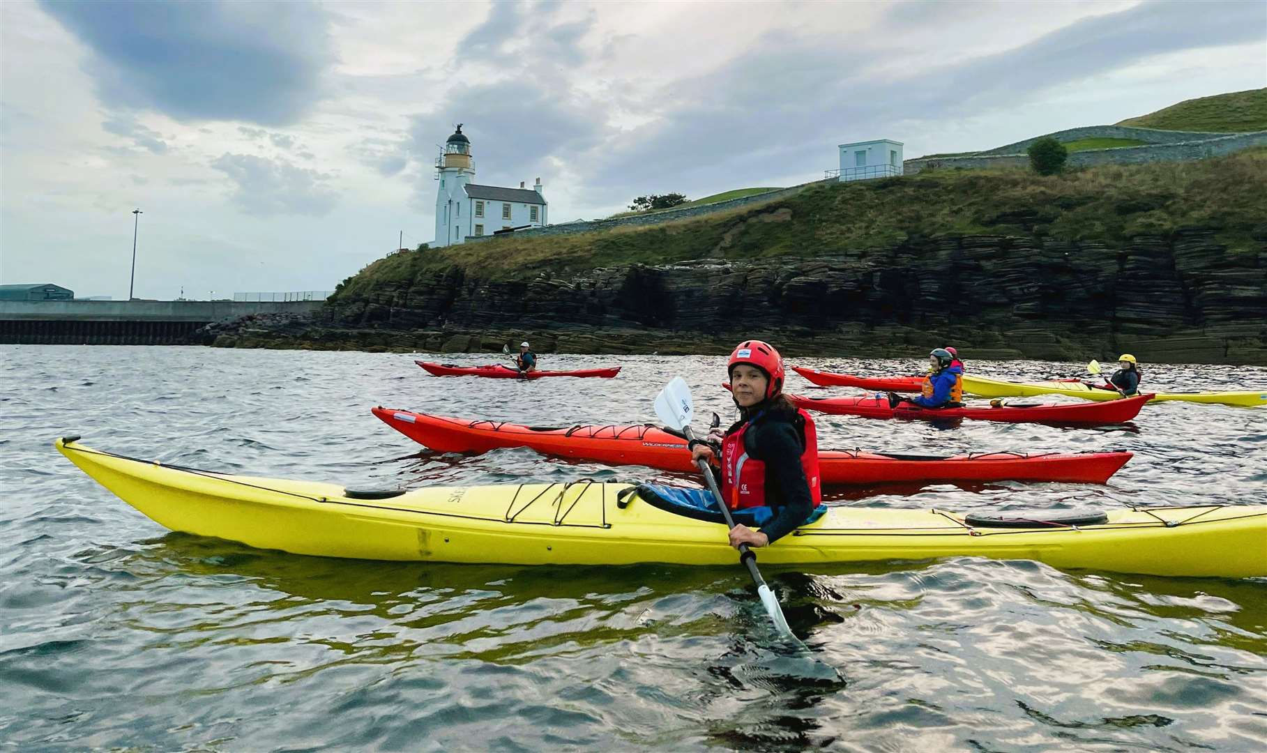 Pentland Canoe Club member Ava Deighan off the coast near Scrabster. Picture: Iain Baikie