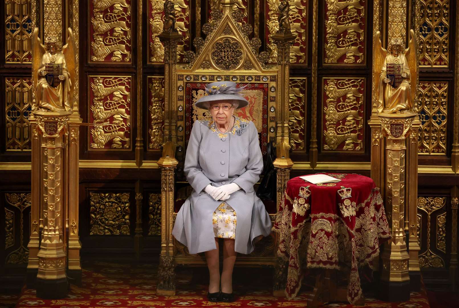 Queen Elizabeth II before delivering her speech at the State Opening of Parliament in 2021 (Chris Jackson/PA)