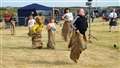 Children's sack race at the Mey Highland Games 2023. Picture: DGS
