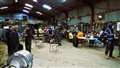 Ploughmen along with friends and family retired to the barn after the event and waited the results. Picture: DGS