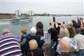 Families welcome minehunter crew home as vessel completes three-year deployment