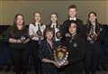Wick High School prize-winners face the camera