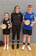 Under-13 mixed winners Sophie Mackay and Dhaill Mackay with Chloe Mackenzie.