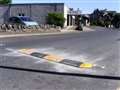 Speed bumps installed outside Wick hotel