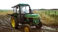 Classic John Deere tractor heads off. Picture: DGS