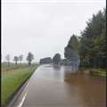 The A9 was blocked at Tomich in Easter Ross by flooding during Storm Babet. Picture: Bear Scotland