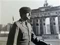Ronnie in uniform at the Brandenburg Gate in Berlin.