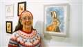 Anne Grain with her watercolour called Winter Hare. Picture: DGS
