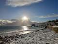 Matthew Towe sent these photos of Wick under a veil of snow in the sunshine.