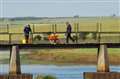 Two of the volunteers getting on with the upgrading work on Saturday morning. Picture: Alan Hendry
