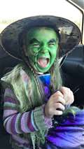 Witchful thinking as four-year-old Eva May stirred up a witch's brew for Halloween.