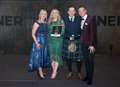 Kerry and Derek Campbell of 8 Doors Distillery being presented with the Tourism Destination of the Year accolade at the Scottish Whisky Awards.