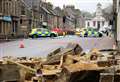 PICTURES: Police cordon off Thurso town centre after huge collapse of stone from former Clydesdale Bank roof