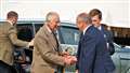 King Charles III is welcomed by ground convenor Henry Gunn. Picture: DGS