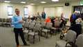 Dave Edwards at the new Kingdom Hall in Bilbster. Picture: DGS