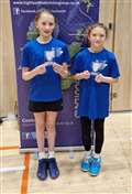 U13 girls' doubles winners Sophie Mackay and Myah Macleod.
