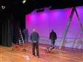 Work going on behind the scenes to get the set ready for the panto.