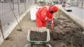 Alexander works in the topsoil at the site by Olrig Street in Thurso. Picture: DGS