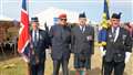 On parade at the games were from left, Alex Paterson, Denny Swanson, Angus Mackay and Kev Stewart. Picture: DGS